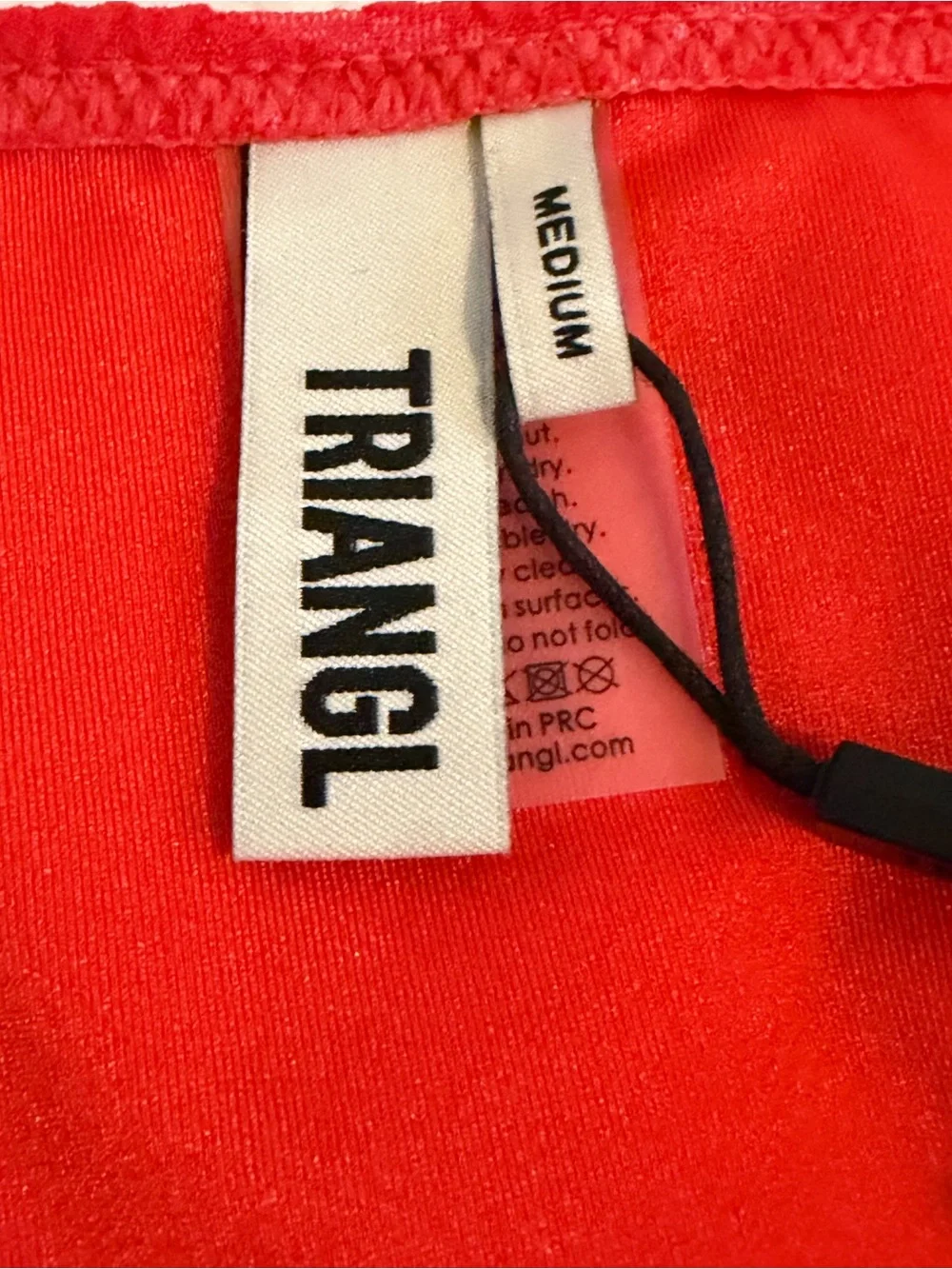 triangl swimwear Red Ribbed Triangle Bikini Set with Zip Pouch. NEW with tags!